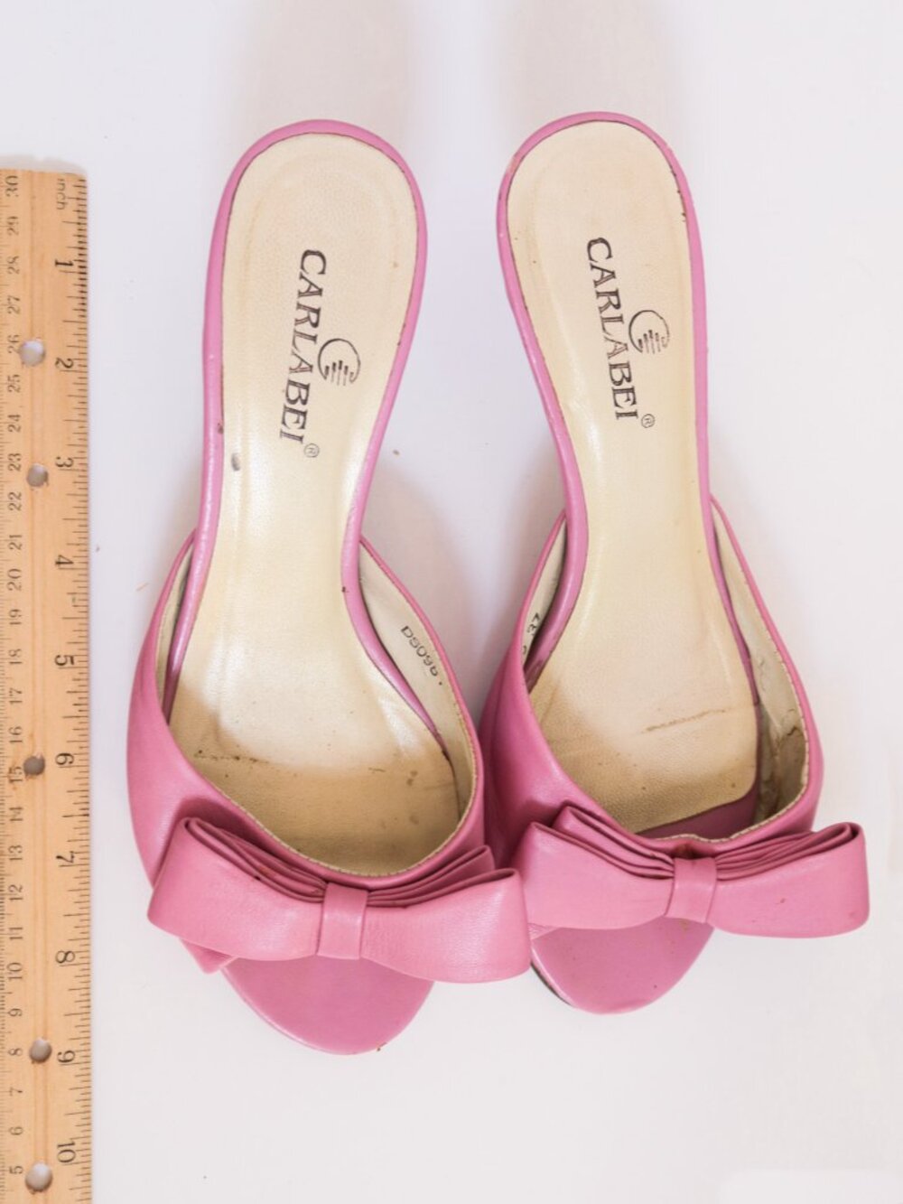 Medium Pink Faux Leather Bowknot Kitten Heels, Simple Solid, Spring Summer - Picture 3 of 13